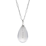 Let this inspirational word be crystal clear with our Crystal Love Necklaces crafted of rhodium and crystal. Each letter is etched on the crystal teardrop shape. Lobster claw closure - adjustable to 30. 