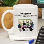 Does it seems as though there is always a meeting called? Bring some fun and humor to the workplace with our Have a Meeting Mug. Hate making decisions? Rather than talk about things than do things? WHY NOT HOLD A MEETING and enjoy benefits like Feel important Interact with others, Take notes, Delegate orders! Meetings are a practical alternative to work. 