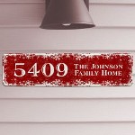 Personalized Christmas Home Address Sign - Unique Christmas Street Sign Decorate the outside of your home in festive Christmas colors and proudly display your home address with a Personalized Christmas Address Sign. A wonderful finishing touch to any home decorated in the Christmas spirit.