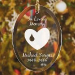 Remember beloved family & friends with our Forever In Our Hearts Personalized Memorial Oval Glass Ornament. Memories of loved ones are a cherished part of Christmas or any time of year. Remember those who have passed is a time honored tradition.