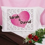 Personalized I Love You Pillowcase - Personalize Valentines Day Pillowcase Express your true feelings of love with our I Love You Pillowcase. A thoughtful and romantic way to tell someone you mean the world to me in many different languages of Love. Makes a great Personalized Valentines Day Gift for Her or Him. Our Personalized Valentines Day Pillowcase is available on our premium 55/45 Cotton Poly Blend for strength and durability Pillowcase. Made in the USA. Pillowcase fits any standard/queen sized pillow and measures 20" x 32" with 180 TPI. Soft to the touch. Machine Washable. Includes FREE personalization. Personalize your I Love You Pillowcase with any two names. ( ie. Sarah / David )