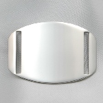 This Surgical Stainless ID Bracelet Plaque fits on any of our interchangeable sport straps or faux leather straps. When engraved with a name or logo it makes a great sporty ID bracelet or corporate identification piece. Plaque can be purchased separately. Made of 316L Surgical Stainless Steel. Most medical bracelets on the internet are usually 304 Stainless. Although both are hypoallergenic 316L is non-corrosive. It is also known as "marine grade" stainless steel due to its increased resistance to chloride corrosion compared to type 304.