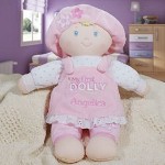 Give your precious little girl her very first dolly with our beautifully Embroidered My First Dolly. She is soft and safe for your baby girl to take with her everywhere she goes. Your little one is sure to love and enjoy playing with her new friend day and night. Perfect for afternoon naps as well.