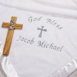 Wrap your precious little angel in this ultra soft Embroidered Christening Baby Blanket. Use this special blanket for your baptism or christening event. This soft, substantial and classic baby blanket is certain to keep your baby boy or girl comfortable during and after the service. Your Embroidered Baby Blanket also makes for a beautiful nursery room decoration and Christening Keepsake.