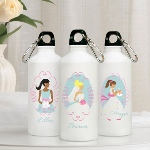 Keep the bride and her attendants hydrated with our cute and colorful personalized Goin to the Chapel Water Bottle series. They make great bridesmaids gifts theyll use again and again. Complete with a sturdy cap and convenient clip, these personalized 20 ounce aluminum water bottles include a pretty image and name of the recipient written in script. Choose bride, bridesmaid, or flower girl as well as hair color.