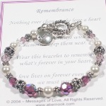 Help a loved one through a difficult time. The Messages of Love Jewelry (TM) Remembrance Bracelet comes with a special poem and comfort charm. Keep loves ones close at heart each time you look at the bracelet.