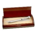 This handsome Doctors Ballpoint Pen with Caduceus Clip comes in a beautiful rosewood presentation box, and features a silver engraving plate that can be personalized with the recipients name or a special message. This pen makes a great thank-you gift for a caring doctor, or wonderful graduation gift for med students. The rosewood box measures 6 7/8 x 3  x 1 3/16.