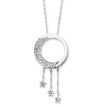 You promise the world to her, the moon and the stars. Let her know she captures your heart again and again with our keepsake gift necklace. Great for anniversary gifts, birthdays, holidays and just because gifts. Sterling Silver & CZ I Promise You the Moon and Stars 18in Necklace 