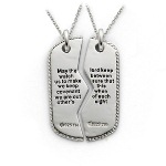 Sterling Silver Antiqued Military Dog Tag For Two 18in Necklaces is a meaningful and keepsake necklace to share. A sentimental expression that will keep you close at heart. 