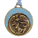 Our Personalized Baby Boys Guardian Angel Crib Medallion measures 2" in diameter and includes blue ribbon for hanging on Crib or Wall. Includes FREE Personalization! Front says "God Bless Our Baby" and personalize the back with any babys full name and date. Please specify born, christened or baptized. 