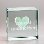 A pure and simple gift for the most special godmother. As she always keeps you in her heart, send her a keepsake heart filled with your love. A pure white heart with text etched on the front. 